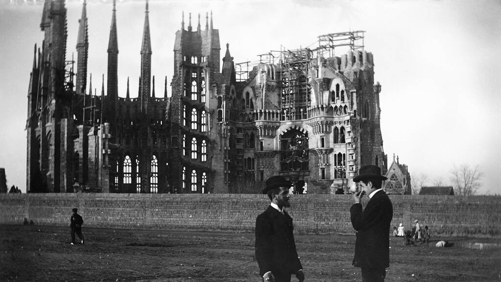 In the beginning: Construction of La Sagrada Familia circa 1905. It is barely recognisable as the start of what is now nine years from completion.