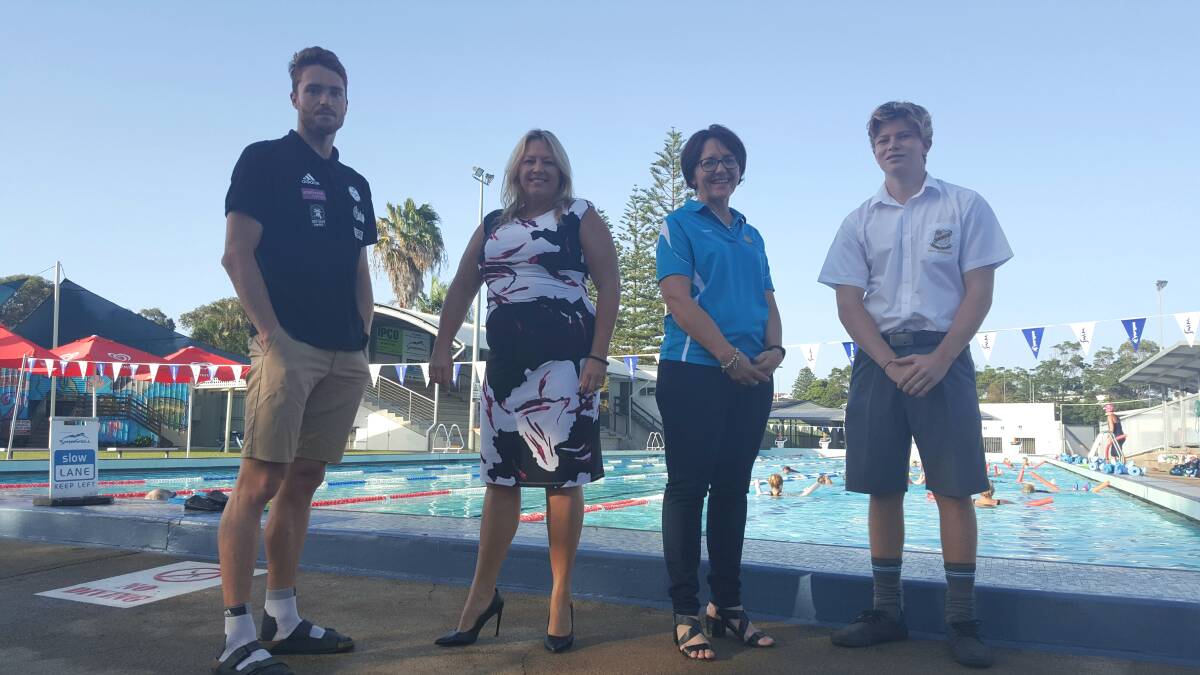 NOMINATE NOW: Harry Jones and Oliver Payne with mayor Peta Pinson and Sunrise Rotary president Jenny Sinclair at the awards launch. Photo: Laura Telford.