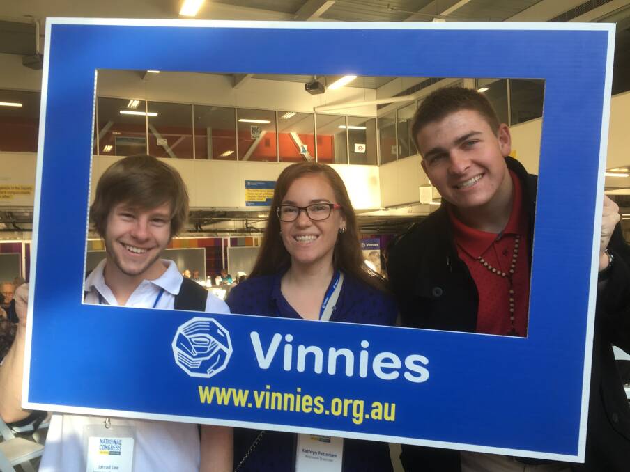 GET INVOLVED: Daniel Underhill (right) connecting with Jarrad Lee from Tasmania and Kathryn Petterson from the Northern Territory at the conference in Adelaide.