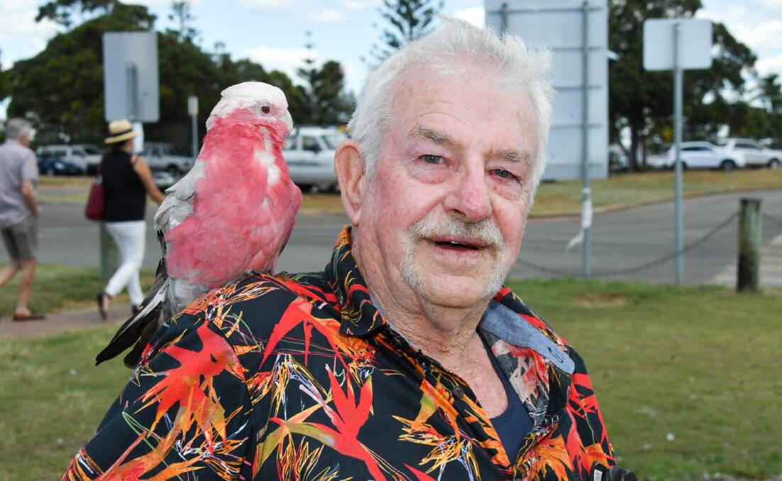 LIFE CONTINUES: Greg and his bird Brucey are taking it one day at a time. Photo: Ivan Sajko.
