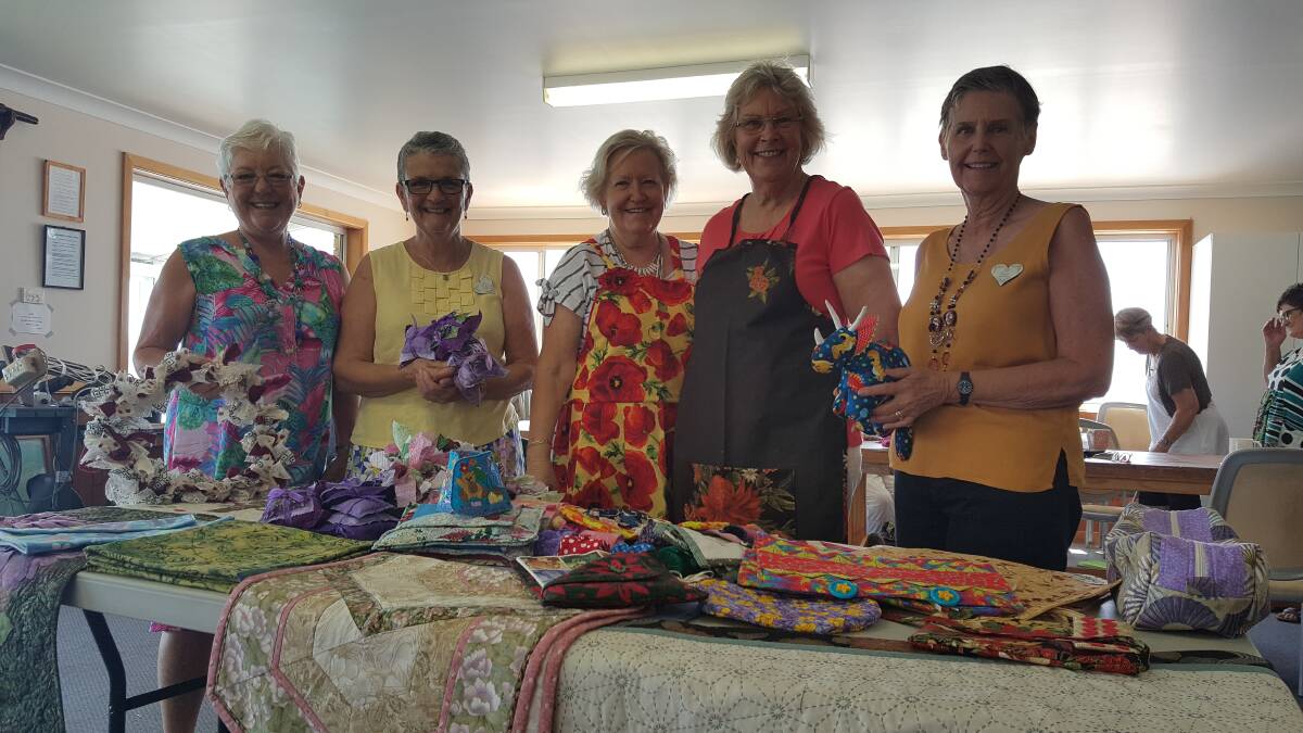 CRAFT DAY: Sue Morton, Dawn Lane, Lee McGlashan, Annette Mangold and Jill Pierse ready for the share a craft day. Photo: Laura Telford