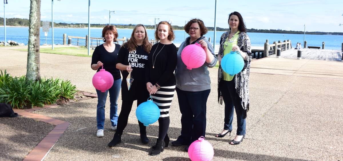 Zero tolerance: Port Macquarie Hastings Council Jenny Mead, Mid North Coast Local Health District Kelly Eyeington and Cherie Gillett, PMHC Julie Priest and Skye Frost.