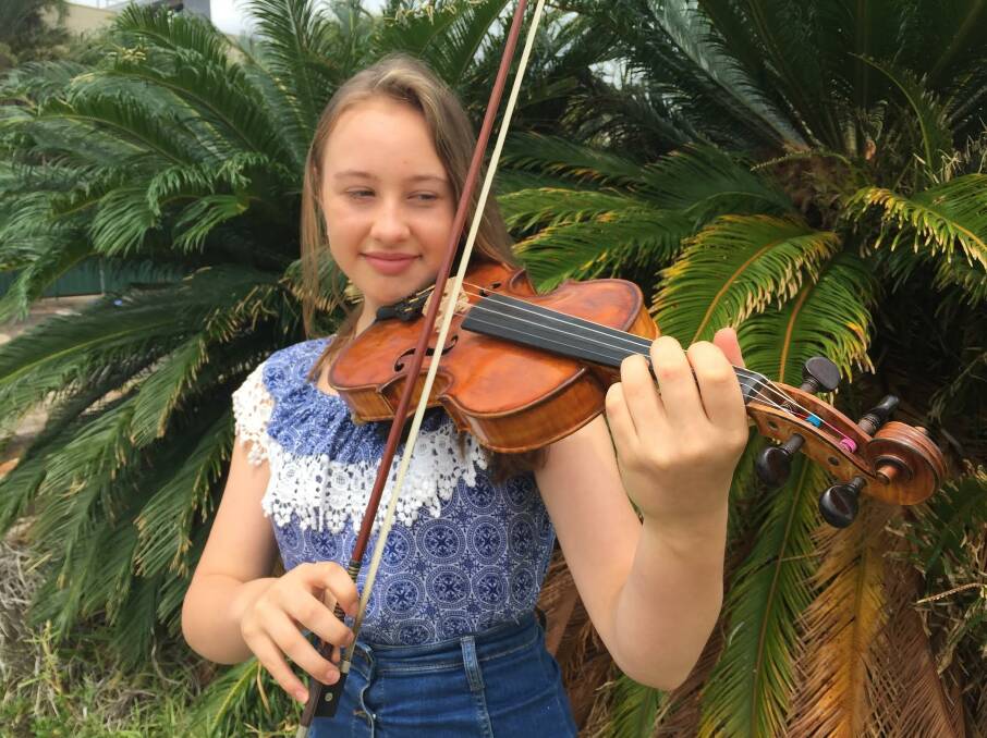 Committed: Year 9 St Columba Anglican School student Abigail French travels to Newcastle regularly to have face to face lessons with her teacher. 