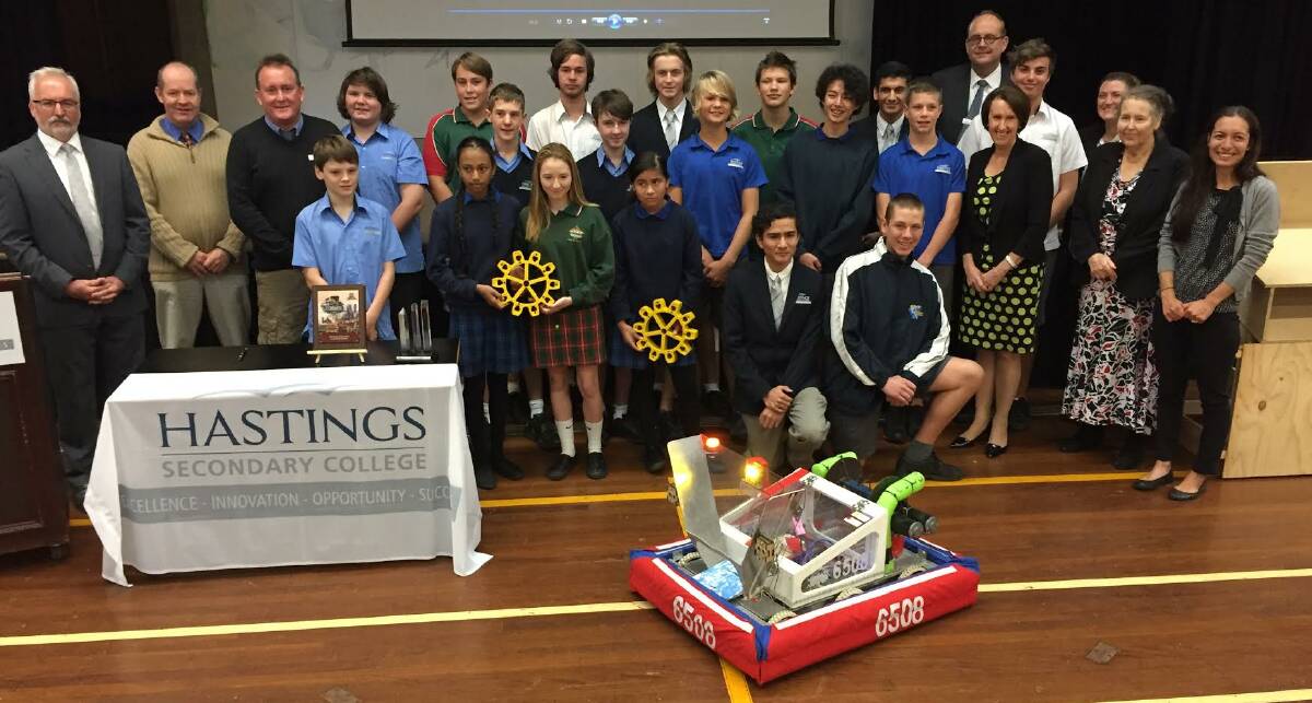 Congratulated: Hastings Secondary College executive principal Willem Holvast said the FIRST Robotics Competition will continue to be an outstanding learning partnership involving students, staff and parents. 