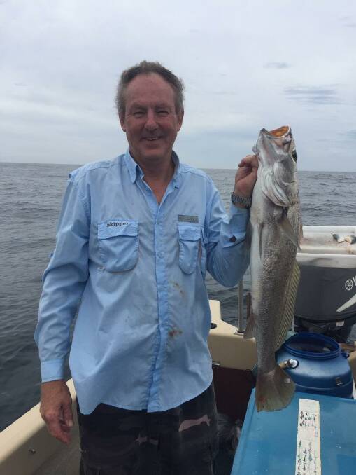 Great catch: Geoff Shelton with a Mulloway (Jewfish) that he caught in March. 