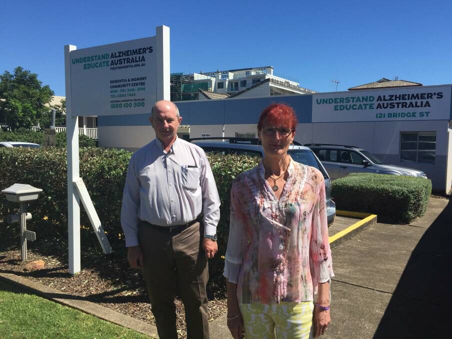 Demand for increased services: Alzheimer’s Australia NSW Mid North Coast Sector and Capacity Development program manager Gary Thomas with Philippa Reiss whose mother was diagnosed with dementia in 2010. 