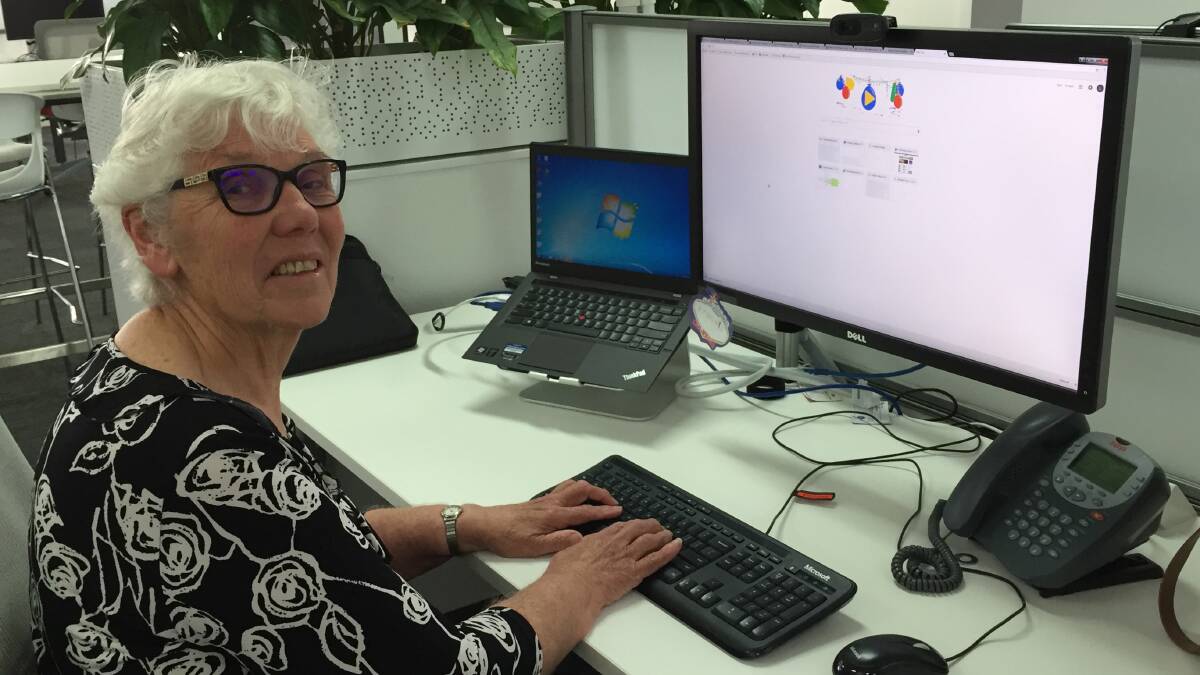Engaged: Port Macquarie Seniors Computer Group Inc president Peggy McCauley wants seniors to embrace technology to stay connected within the community. 