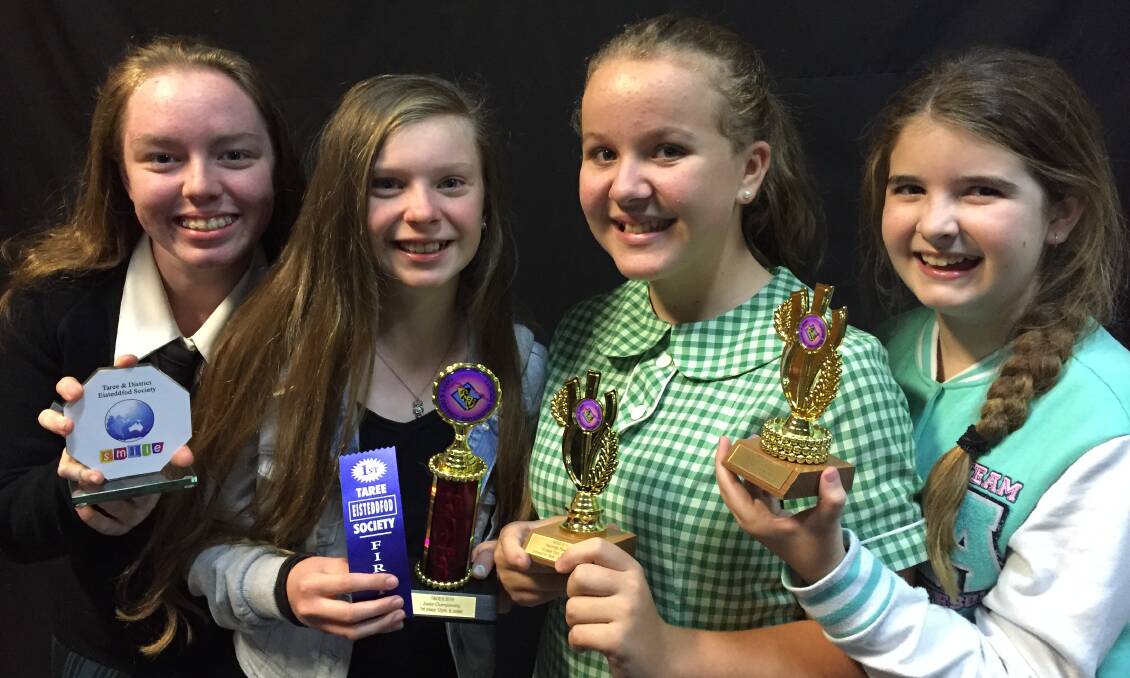 Winners: Rylee Parry, Charlotte Schrader, Astrid Fairhurst and Paige Wheeler of Saints Youth Drama.