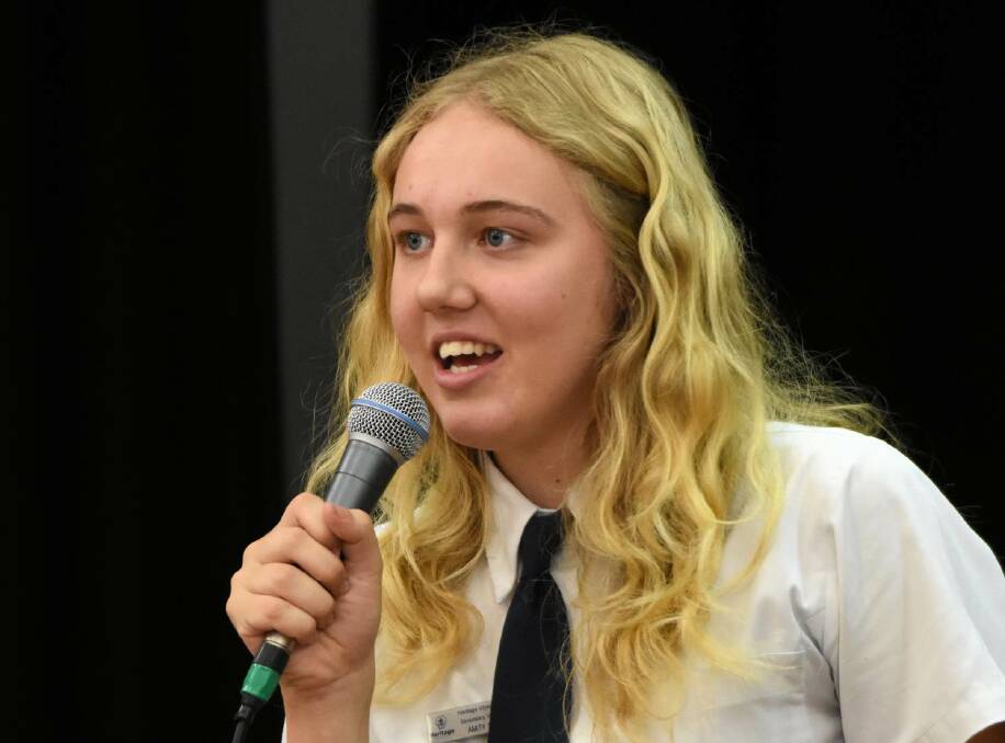 Champion speaker: Amity Gilmour is off to Rotary's Public Speaking finals.