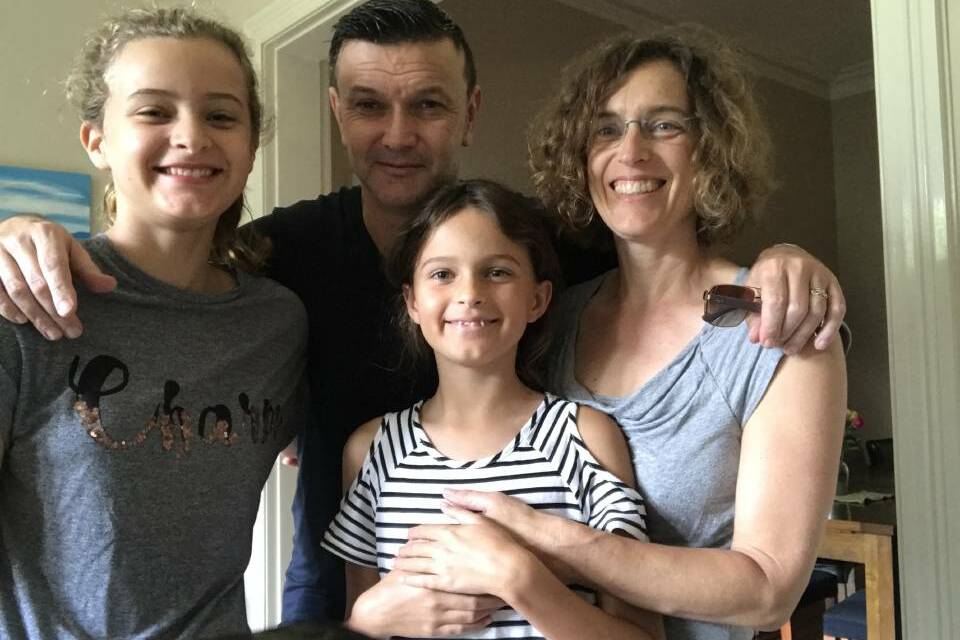 Samantha Morley (far right) and her family, Dominic, Charley and Josephine Johnson, are grateful to locals and the Camden Haven Surf Lifesaving Club after a harrowing holiday at Easter.