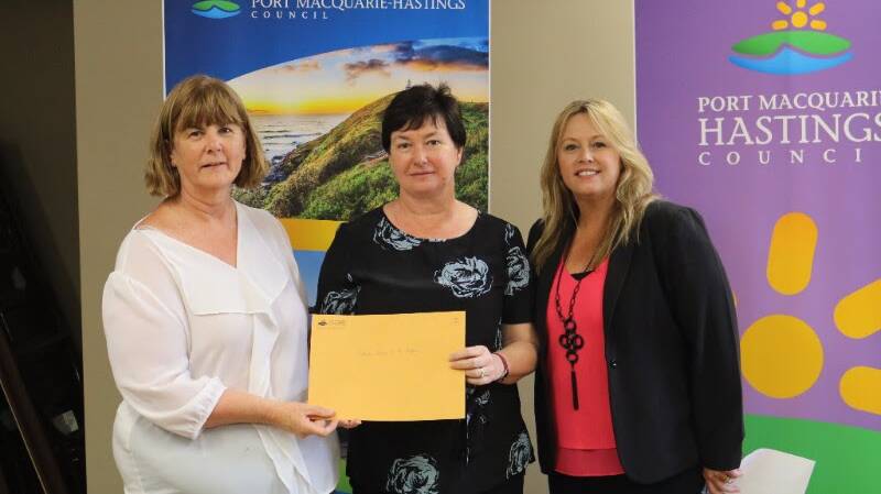 Great event: Karen Bale and Suzanne Penson, #LitFest2444 organisers, accepting the Community Grant from Mayor Peta Pinson.