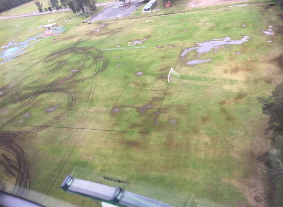 Vandals tear up sports fields at Tuffins Lane. Photo: Ed Godschalk.