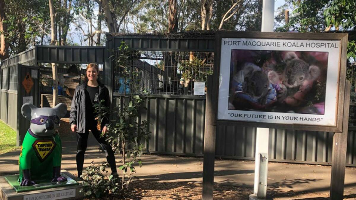 Second-year Bachelor of Applied Science (Outdoor Recreation and Ecotourism) student Ms Kylie Neilson at The Port Macquarie Koala Hospital.