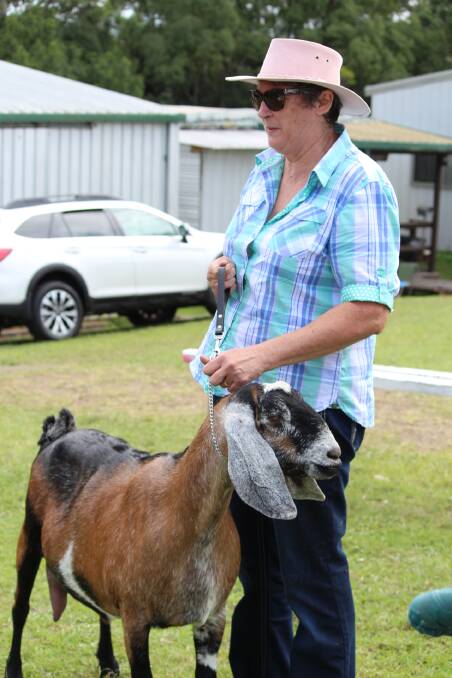 Sue Seager with her anglo-nubian dairy goat.