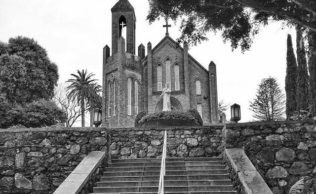 SNAPPED: A stunning back and white shot of Port Macquarie's catholic church by Steve Eather.