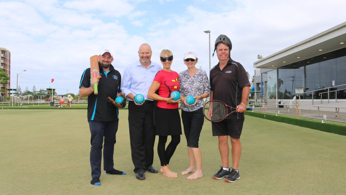 Ready to roll: Mayor’s Sporting Fund Sub-Committee Members Niko James, Sue Reid, and Joanne Border and Port City Bowling Club Operations Manager, Glenn Stewart. 