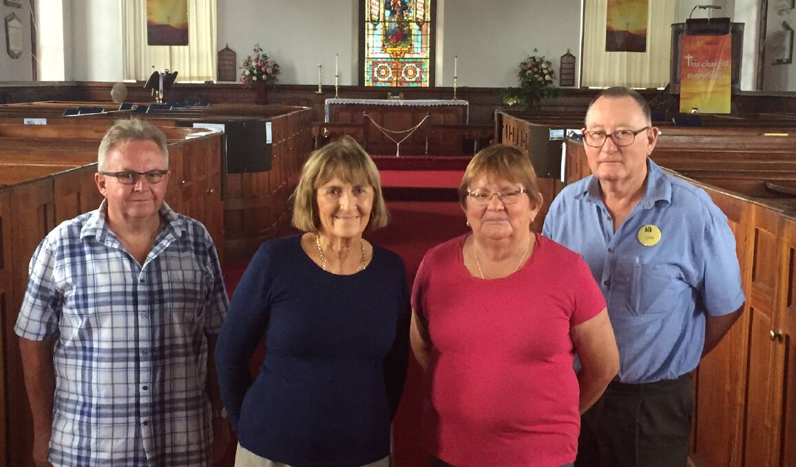 Church doors open: Warwick Godfrey, Lorryl Rumble-Fuller, Carol Chandler and Ian Connelly welcome you to St Thomas' Anglican Church.