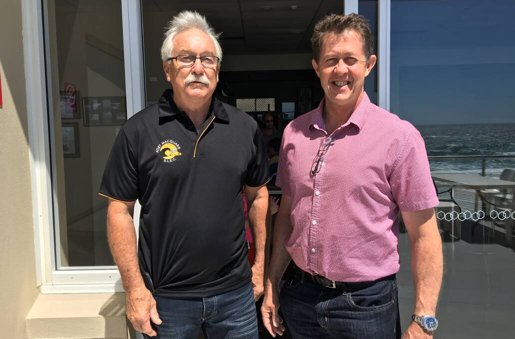 Works complete: Port Macquarie Surf Lifesaving Club President Rick Rolff with Member for Cowper Luke Hartsuyker.