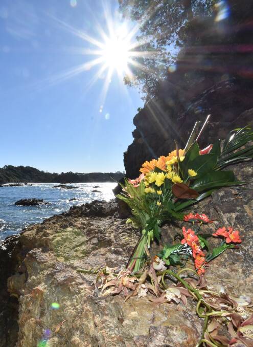 Tributes left at Nobby's Beach