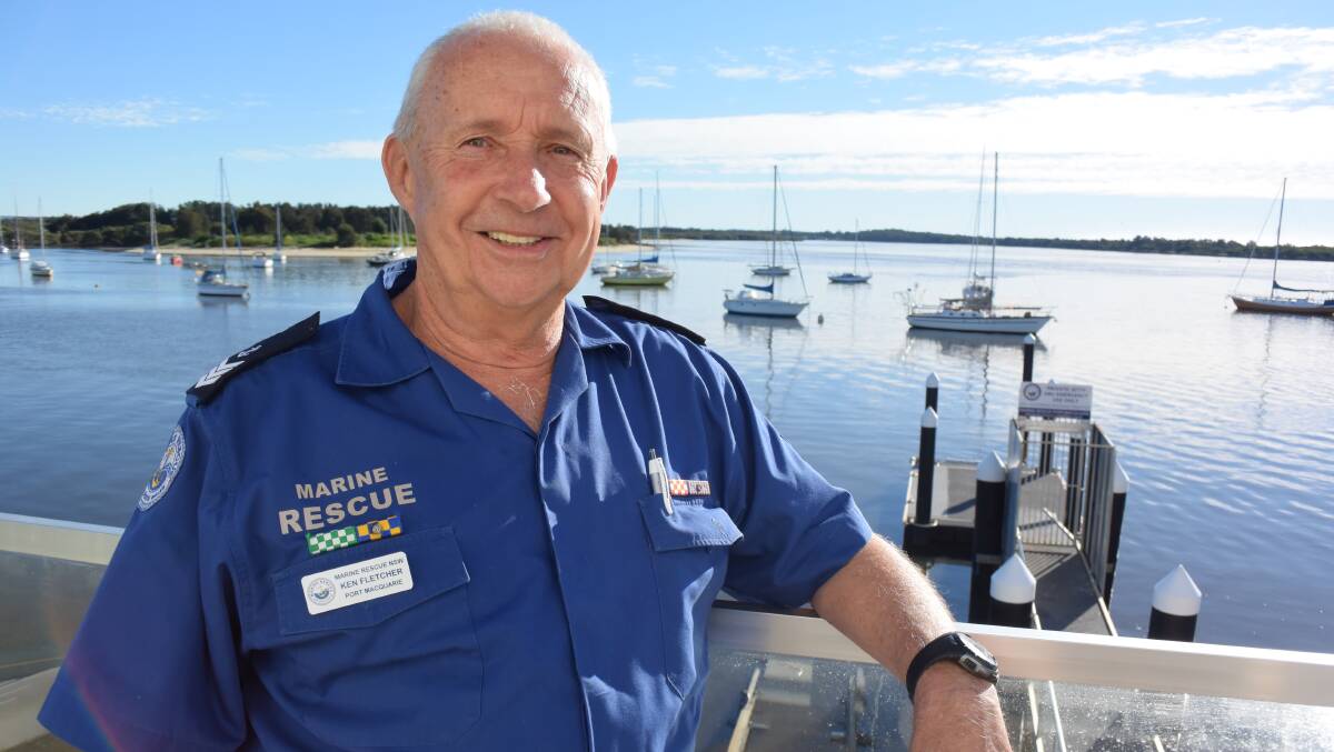 Well done: Marine Rescue Port Macquarie operations officer Ken Fletcher received a commemorative plaque as part of the Rotary NSW Emergency Services Community Awards.