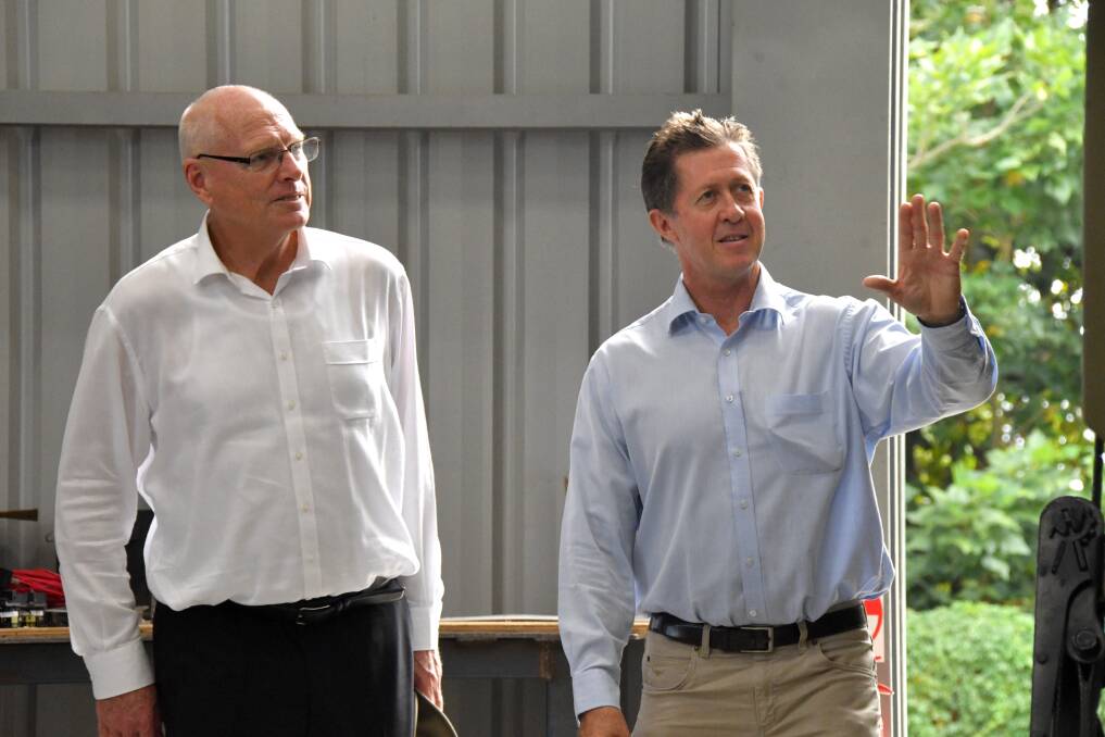 NSW Senator Jim Molan and Cowper MP and Assistant Minister for Trade, Tourism and Investment Luke Hartsuyker visit Birdon.