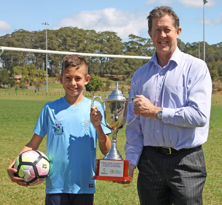 Congratulations: Soccer player Jack Page and Cowper MP Luke Hartsuyker talk about Jack's sporting success.