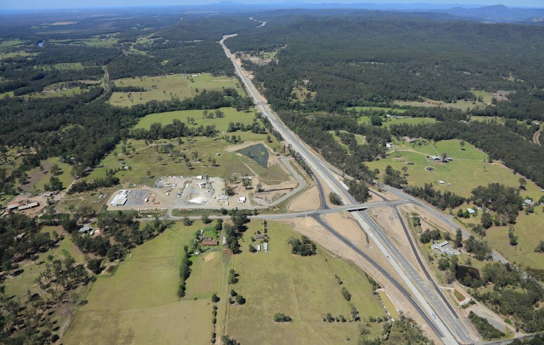 The Kundabung to Kempsey upgrade section looking south to Kundabung Road interchange.