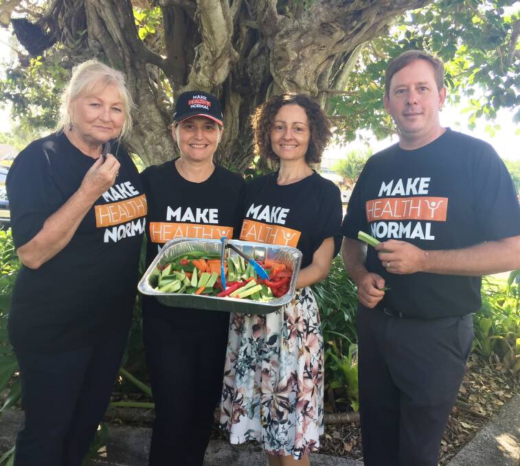 Healthy choice: Gillian Spence, Anthia Castelletto, Paula Latham and Alan Pretty throw their support behind The Big Vege Crunch.