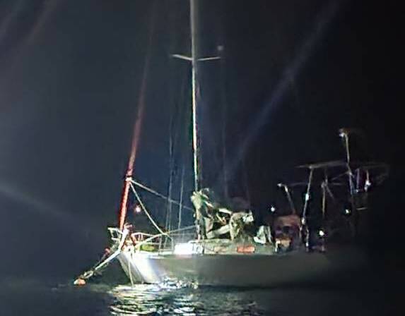 The yacht experienced trouble about six nautical miles north-east of Port Macquarie. Picture by Marine Rescue Port Macquarie