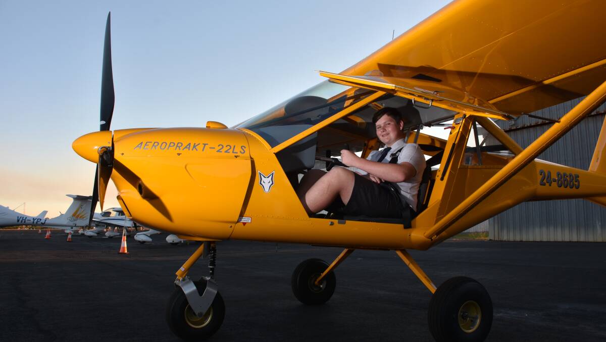 Lofty dreams: Alex McGee dreams of becoming a commercial pilot.
Pic: Ivan Sajko