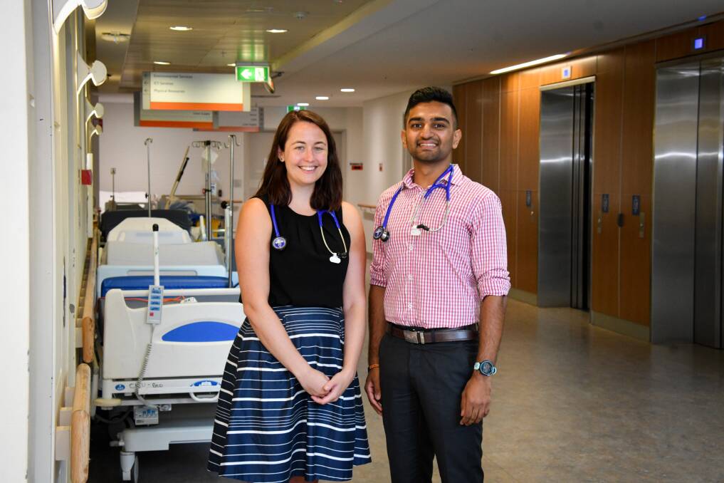 Bright future: Dr Lindsay Petterson and Dr Jamie Patel are excited about their internships. Photo: Ivan Sajko