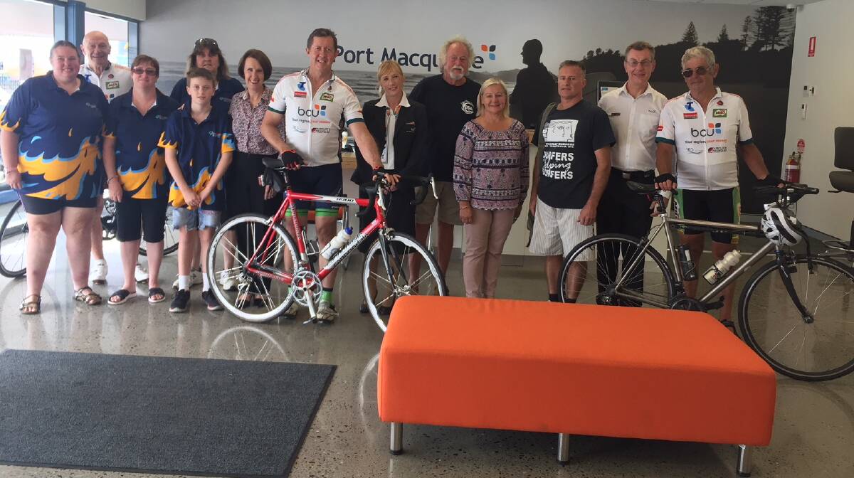 The bike riders and supporters at the bcu branch in Port Macquarie.