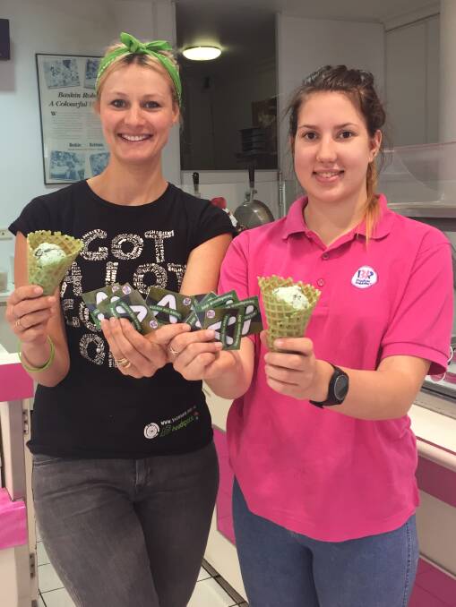 Promoting the initiative: Jules Jamieson from headspace Port Macquarie and Ebony Taylor from Baskin Robbins.
