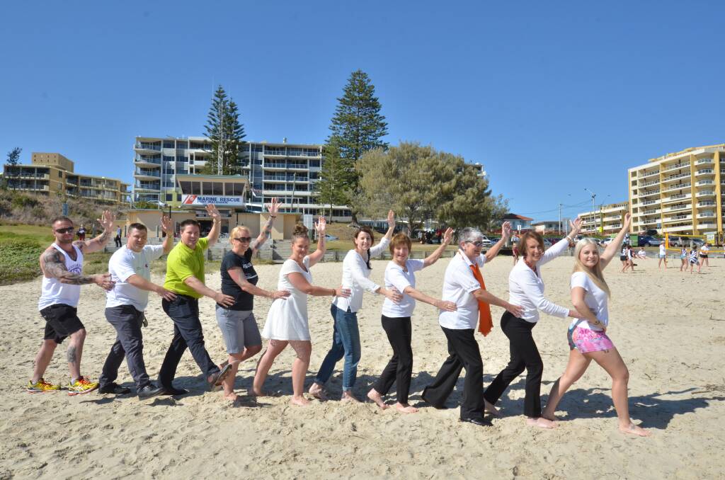 Walk on by: Peter Bridge, Teale Bryan, Peter Lamond, Kylie Dowse, Ahlia Westaway-Griffiths,Natalie Cooper, Elaine Easey, Margaret Bateman, Leslie Williams, Jenna-Lee Cliffton are leading the way for this year's White Ribbon Coastal Walk where record numbers are expected. Pic: NIGEL MCNEIL