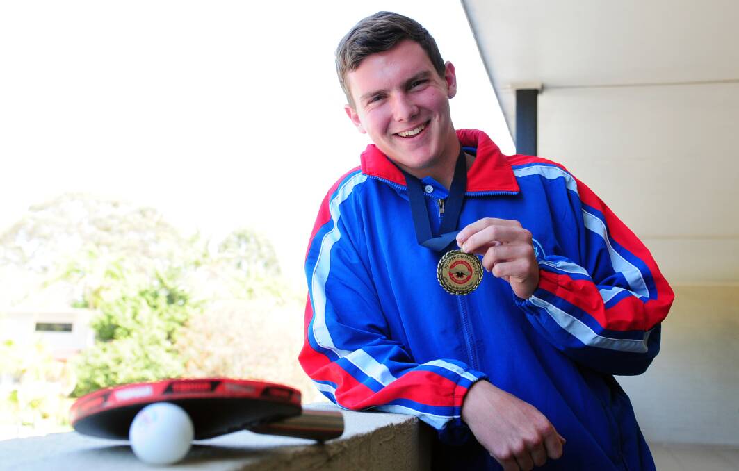 Star on the tables: Chris Crowe won a gold medal in a New Zealand table tennis tournament.  Pic: MATT McLENNAN