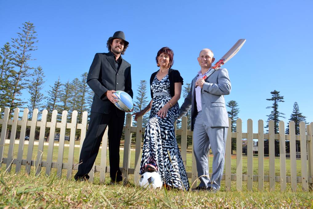 Smartened up: David Barnes, Jen Taylor and Shane Williams are ready for a fundraising ball at Oxley Oval. Pic: PETER GLEESON
