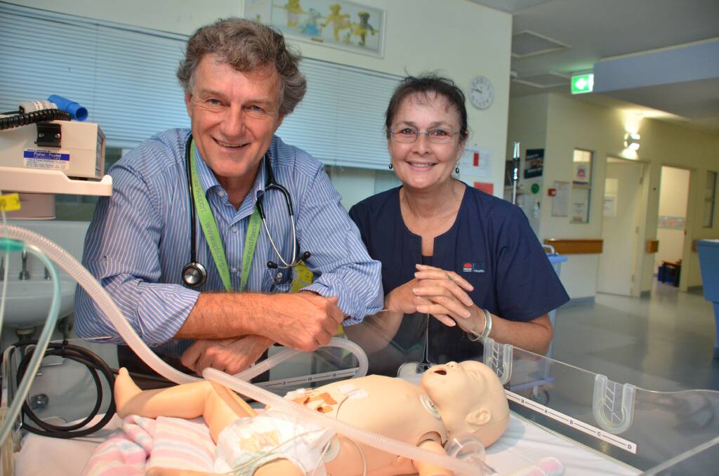 Team effort: Port Macquarie Base Hospital staff specialist paediatrician Dr David McDonald and clinical nurse specialist midwife Lea Bailey in the special care nursery.