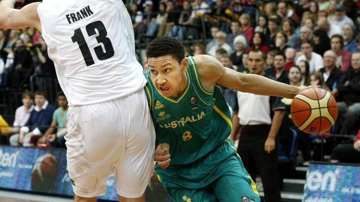 Plenty of potential: Ben Simmons playing for the Boomers against New Zealand in 2013. Photo: Jeffrey Chan