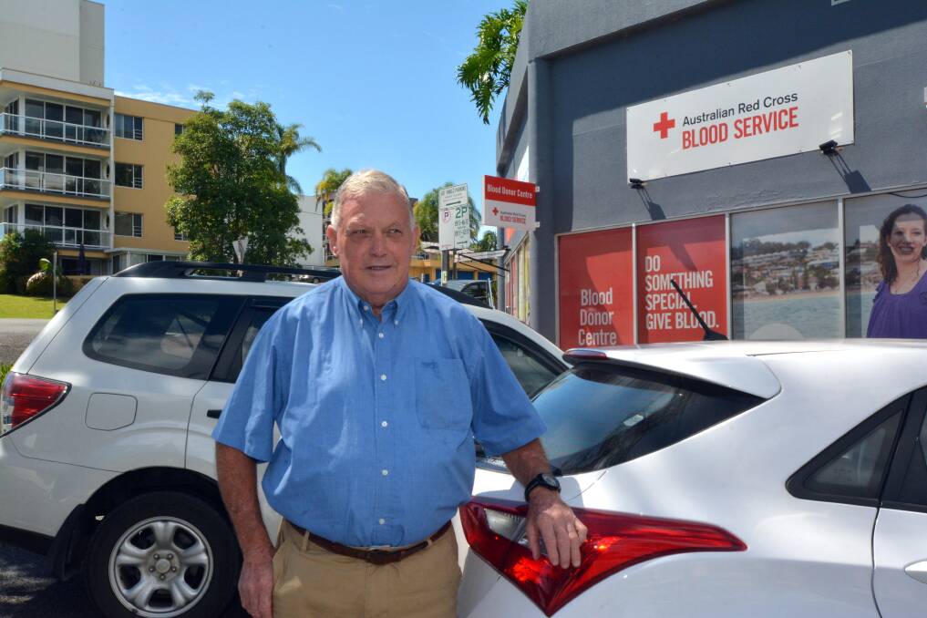 Parking an issue: Denis McGrane believes the Red Cross Blood Service in Port Macquarie should have reserved parking for its donors.