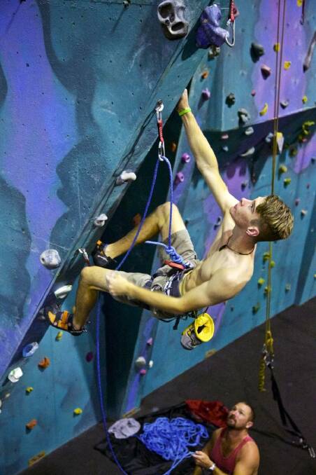 On a high: Rock climbing champion Nathan Bartlett will climb for Australia.
