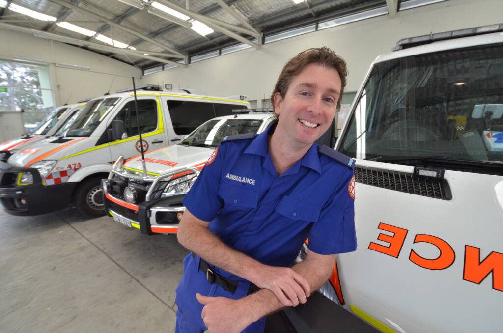 New job: Port Macquarie's newest trainee ambulance paramedic Grant Hudson.