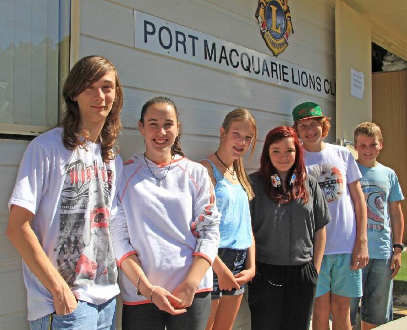 CanTeen kids: Matt Magnou and Kylie Chiddy from the Central Coast, Maya Mackenzie and Zara Munro from Port Macquarie and Hugh Rackley and Nathan Kaul from Camden Haven.