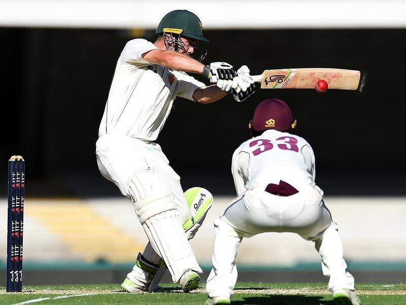 Tasmania are staring at defeat against Queensalnd in their Shield match, needing 328 for victory.