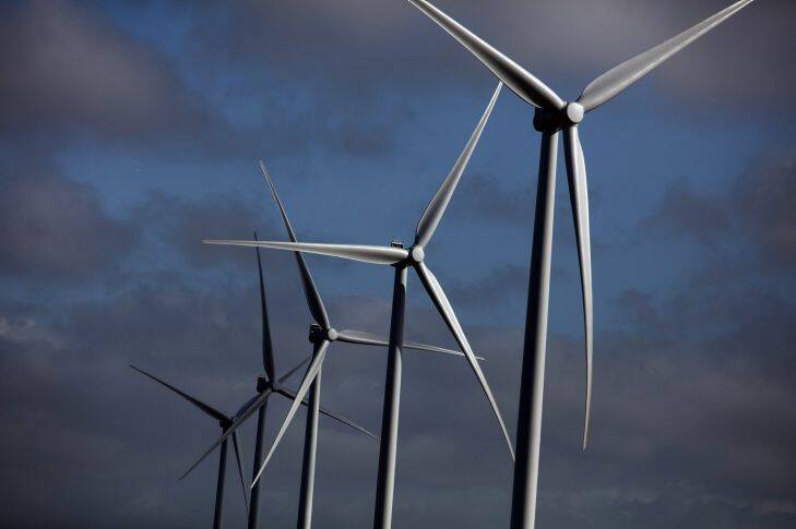 Wind turbines operated by Vattenfall AB sit on a wind farm in Aggersund, Denmark, on Sunday, April 17, 2016. "The doubling of turbine size this decade will allow wind farms in 2020 to use half the number of turbines compared to 2010," said Tom Harries, an industry analyst at Bloomberg New Energy Finance. Photographer: Chris Ratcliffe/Bloomberg
