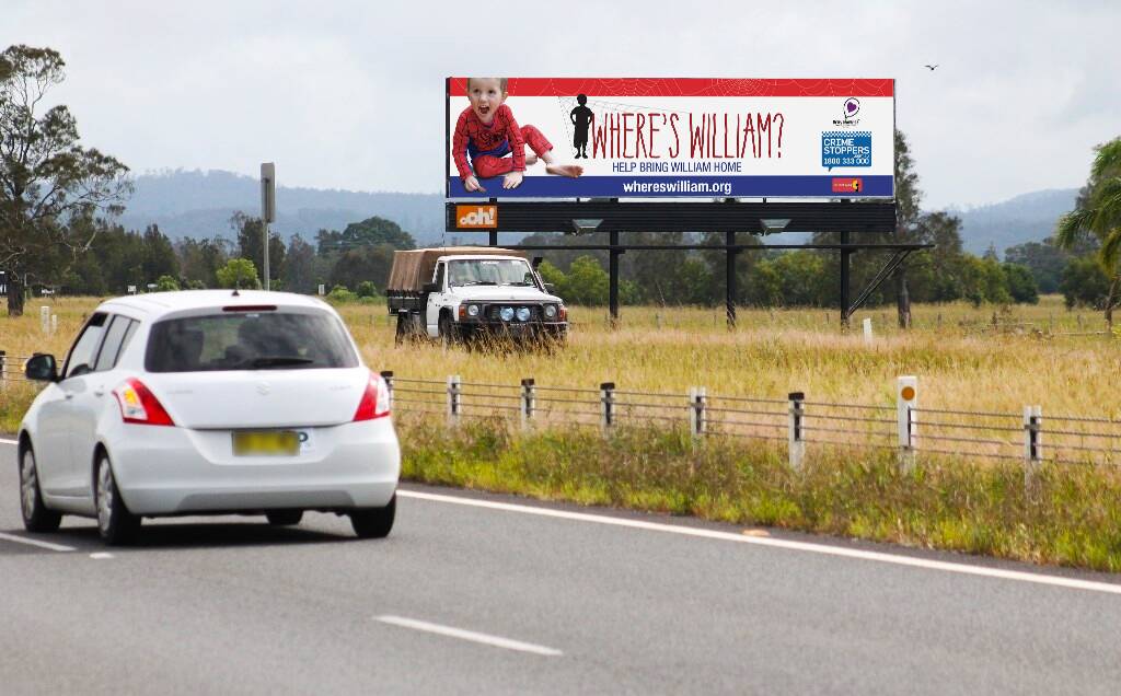 Complete transparency: the Where's William? Facebook page, which is part of the official campaign to bring the little boy home, has listed the exact latitude and longitude of each billboard with William's face on it. The response comes after unfounded criticism by another social media site last week.