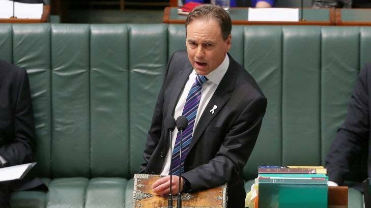 Environment Minister Greg Hunt during question time on Wednesday. Photo: Alex Ellinghausen