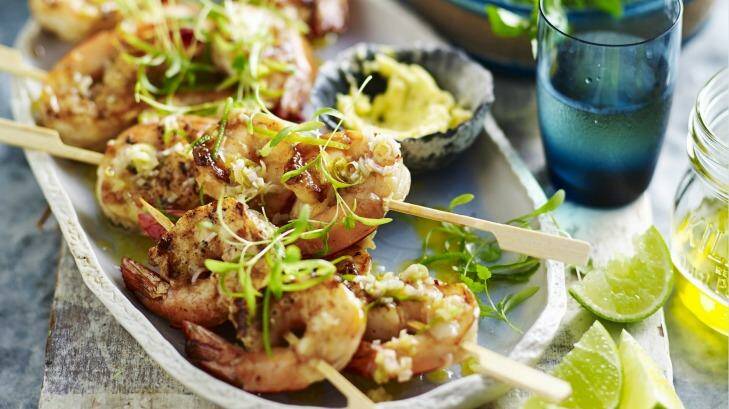 Grilled Prawns with Lemon Grass & Lime. Photo: Supplied