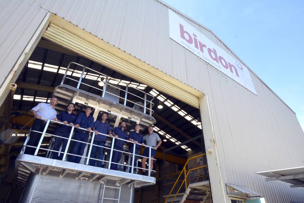 Planning ahead: Birdon team members Steve Elliott, Tom Stace, Steve Partridge, Garry Smith, Todd Smith, Sam Hutchison and Brett Davis look forward to a bright future for marine-related industries.