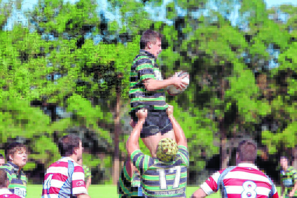 On the rise: Tom Hetherington in a line-out for Hastings Valley Vikings on Saturday, and (inset) Matt Temple in action for Wauchope Thunder in the match at Andrews Park.