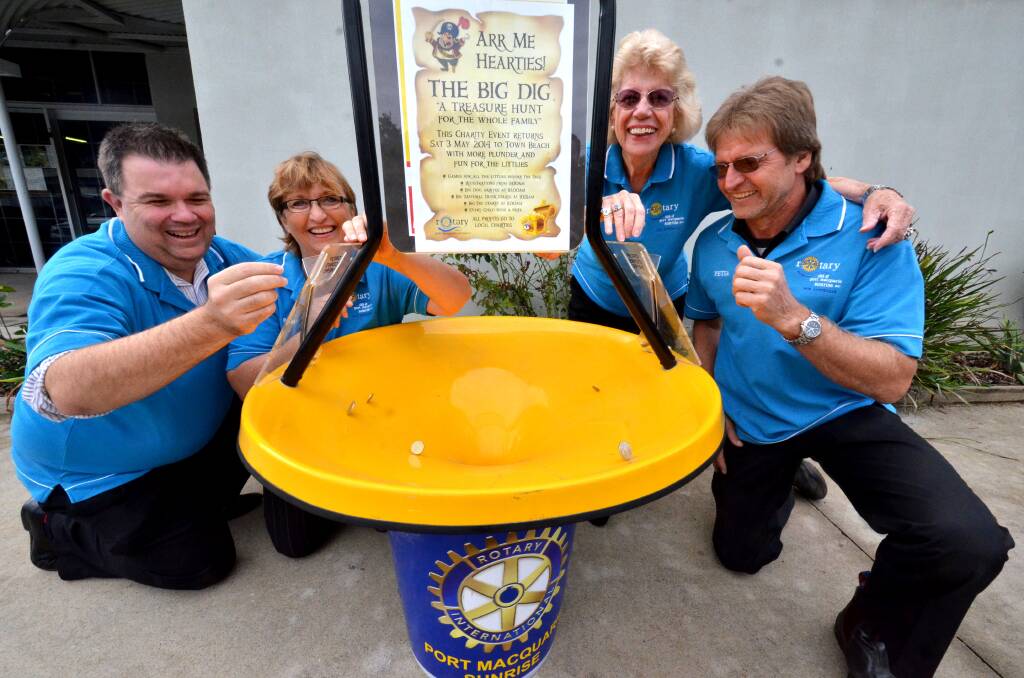 Permanent accommodation sought: Rotary Club of Port Macquarie Sunrise's Rod Smith, Pam Foye, Joy Griffin and Peter Grob need a new home for their money spinner.